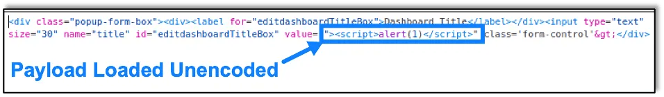 Unescaped JavaScript Tags