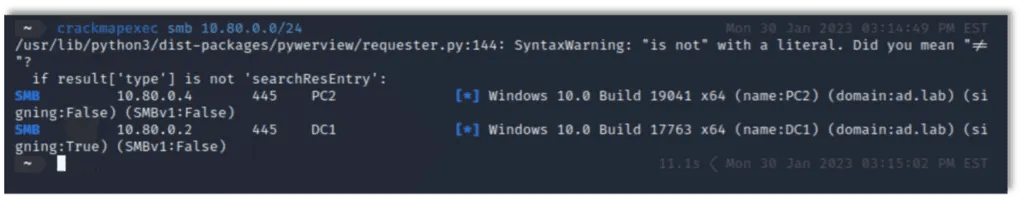 CrackMapExec Showing Two SMB servers