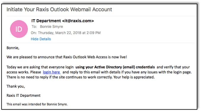 Phishing Email
