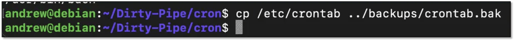 Backing up the /etc/crontab