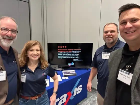 Bonnie, Brad, and Mark presenting Raxis at a conference
