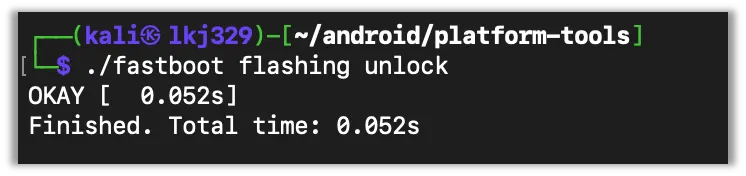Fastboot Flashing Unlock Command