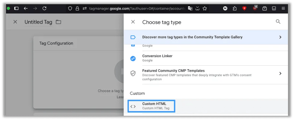 Configuring your tag