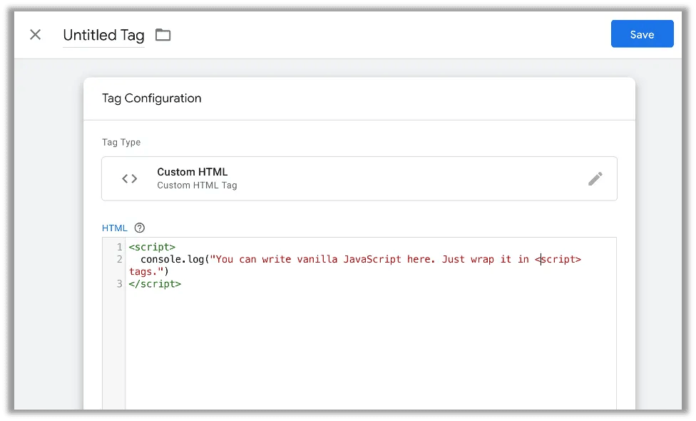 Add whatever custom code you like
