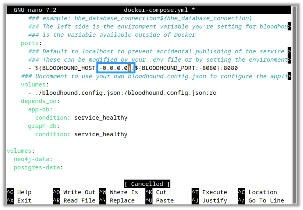 Modifying docker-compose.yaml