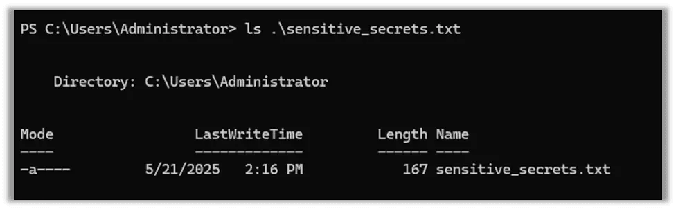 A sensitive file we want to exfiltrate