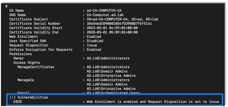 Web Enrollment Vulnerability
