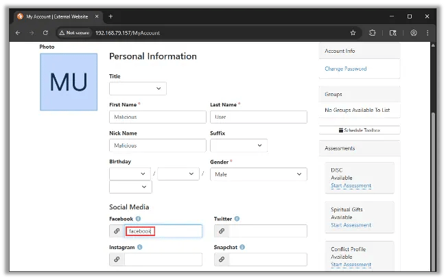 Adding a Social Media Link