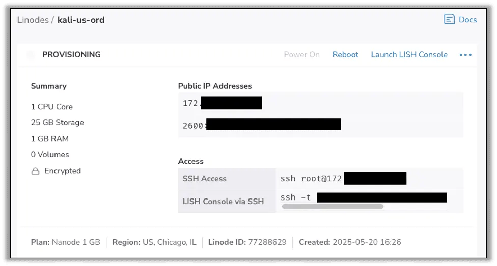 Save the IP address of your instance