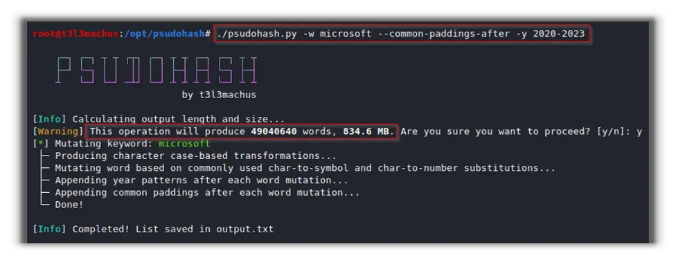 Psudohash command