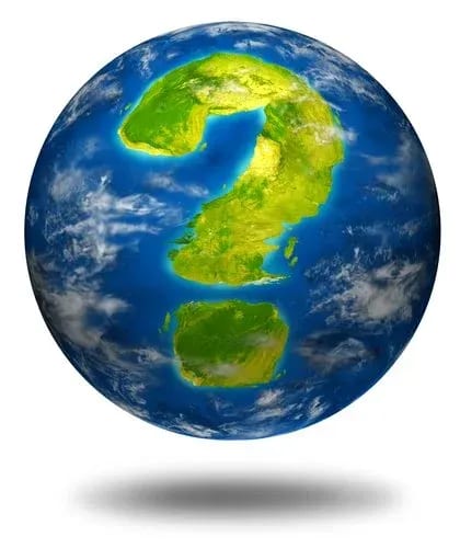Earth with a question mark