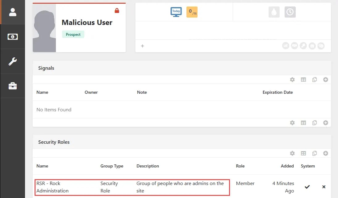 CVE-2026-36748: XSS in Rock RMS Leads to Privilege Escalation